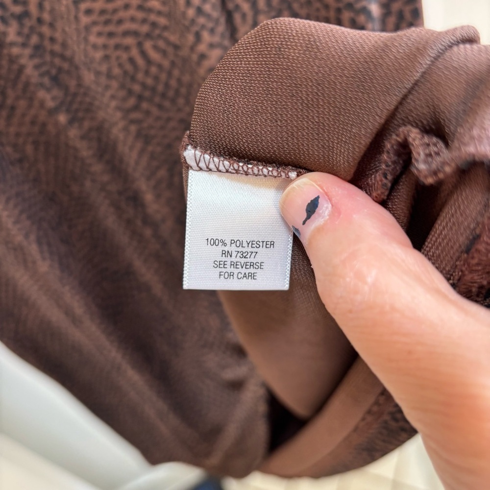 Croft & Barrow Brown Animal Print Midi Dress Size XL Office Church Travel Event - Picture 7 of 9